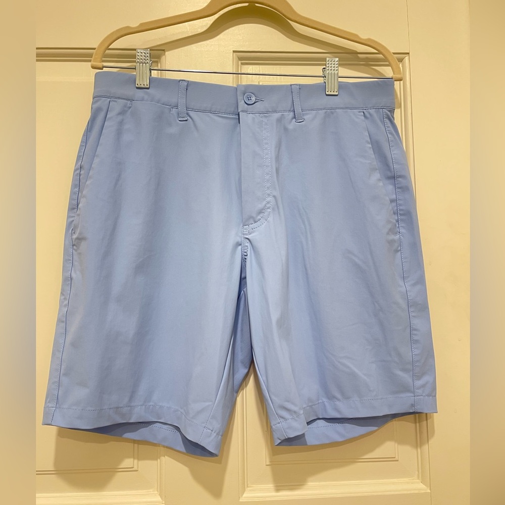 Flat Front Blue Summer Shorts